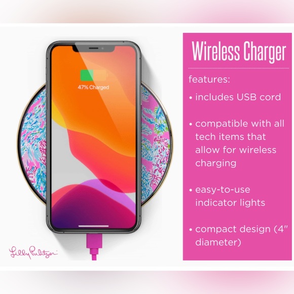 Lilly Pulitzer Wireless Charging Pad, Seaing Things - Picture 4 of 4